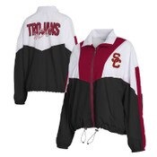 USC Trojans Women's White SC Interlock Colorblock Windbreaker
